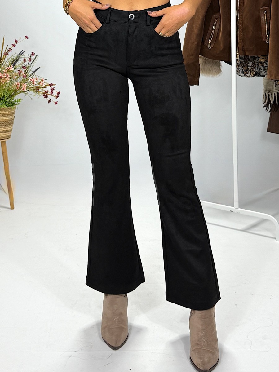 Pantalon Bruna antelina negro