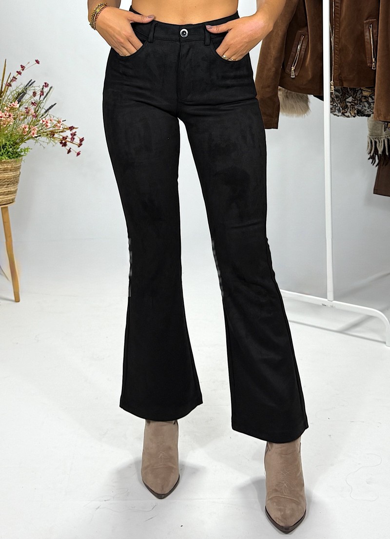 Pantalon Bruna antelina negro