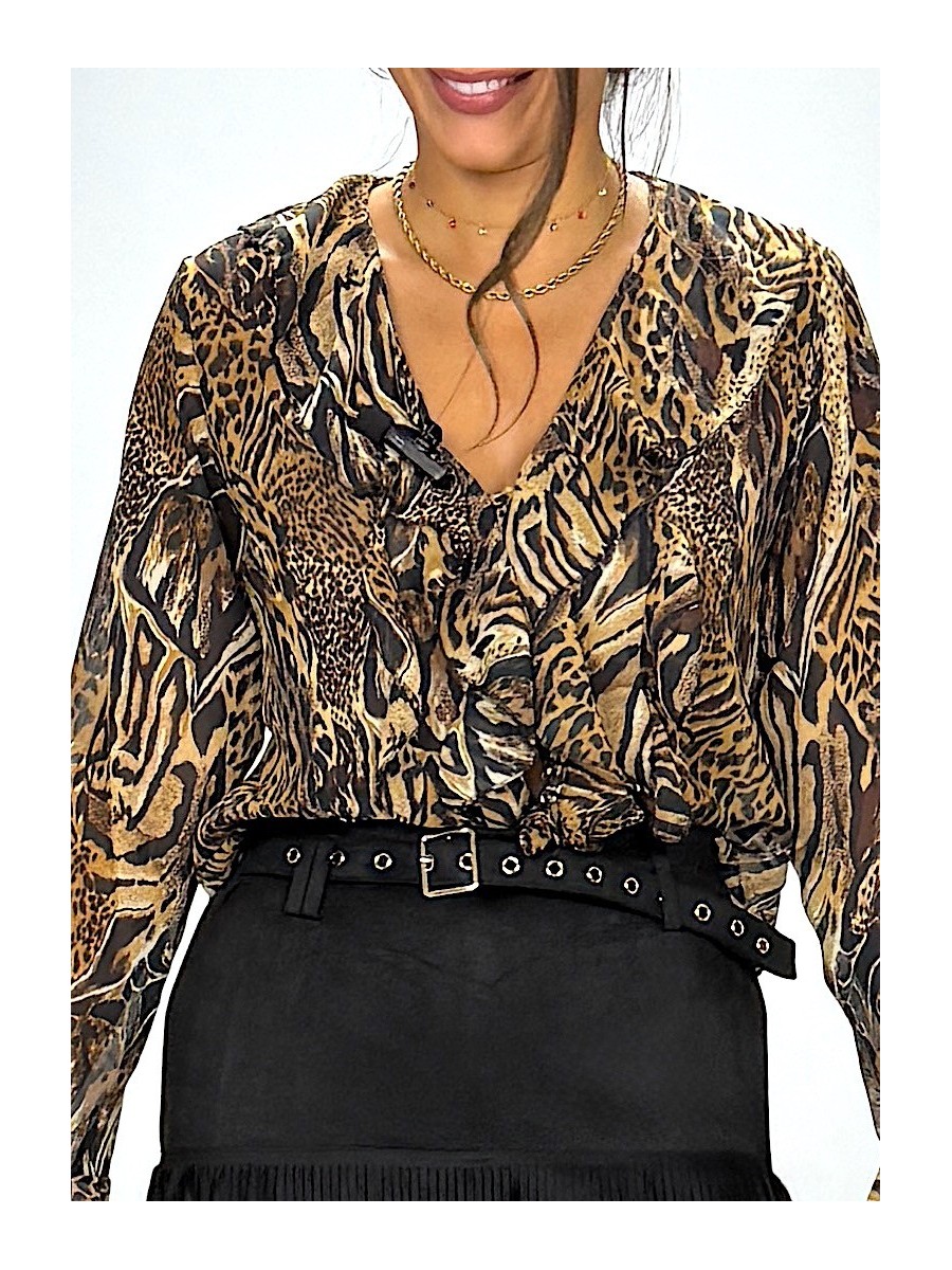 Blusa Elsa de gasa animal print