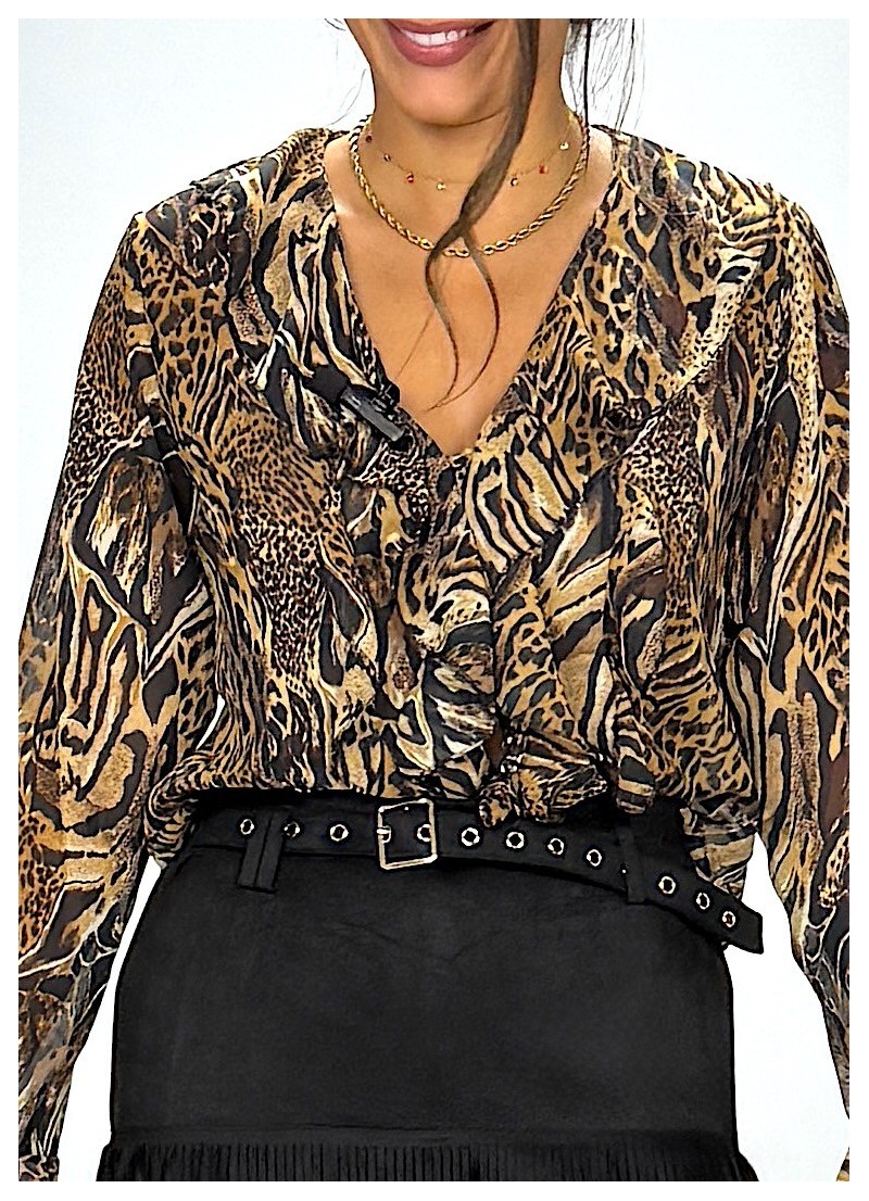 Blusa Elsa de gasa animal print