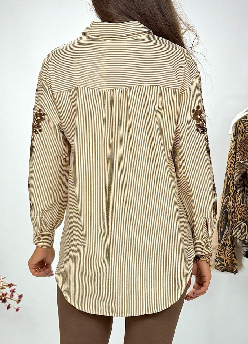 Blusa Alice rayas beige y marron