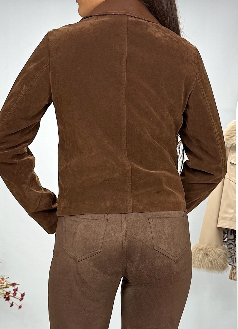 Chaqueta Ivy de ante marrón