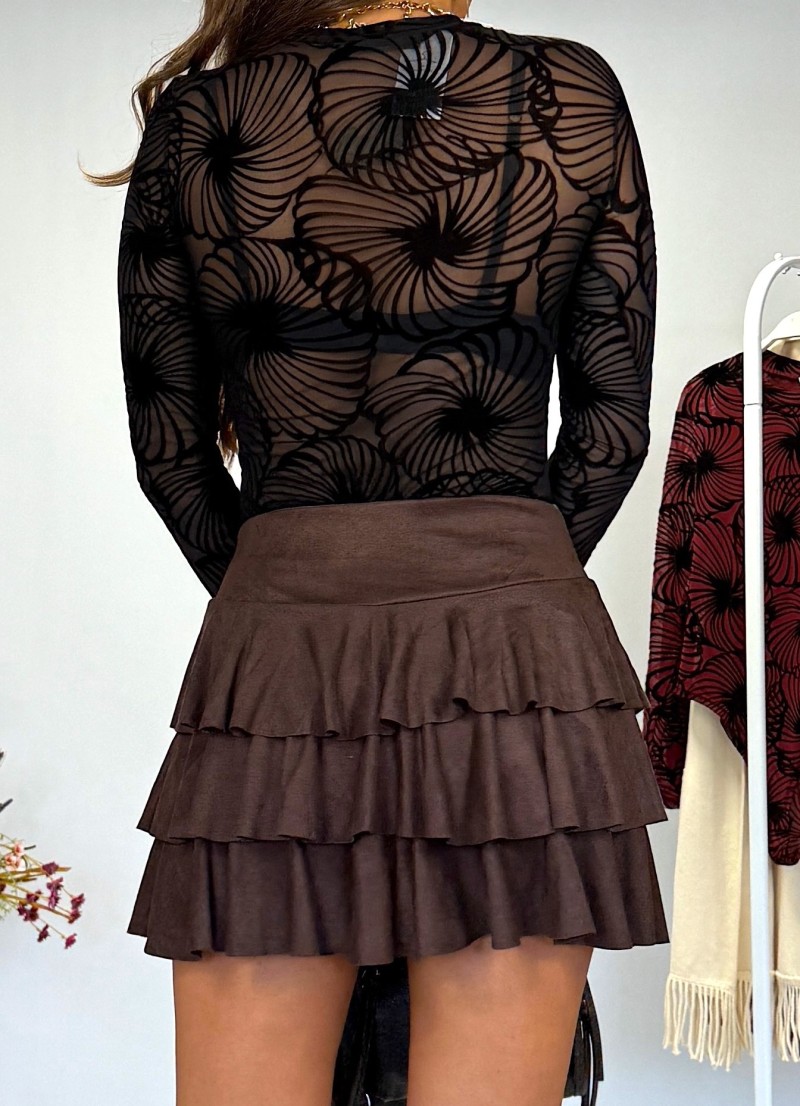 Falda Brooke antelina marrón