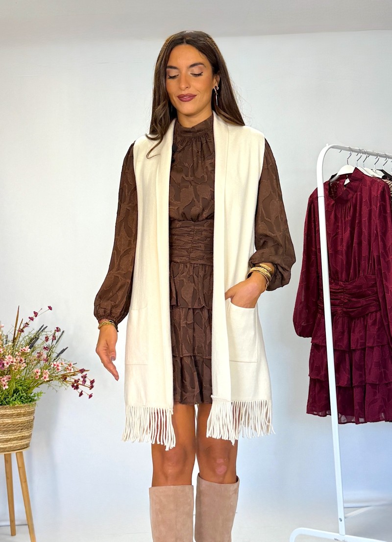 Chaleco de punto beige