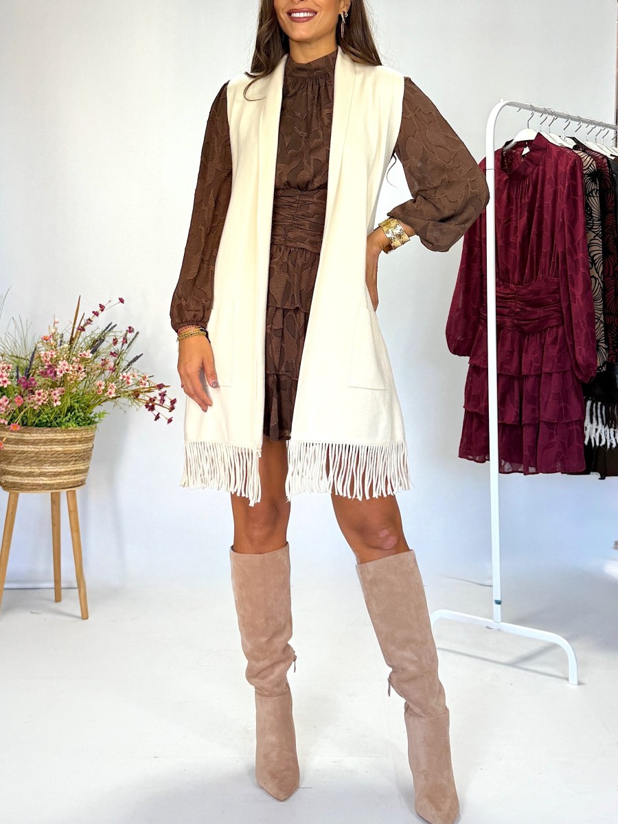 Chaleco de punto beige