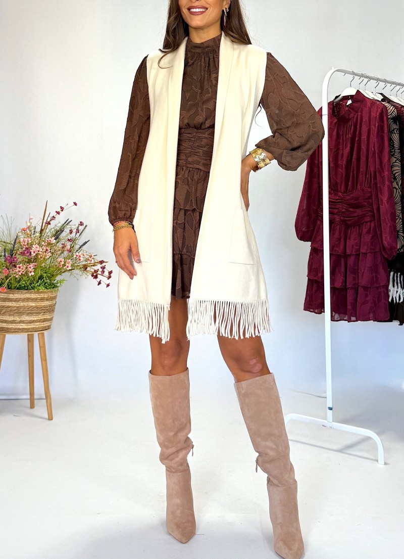 Chaleco de punto beige