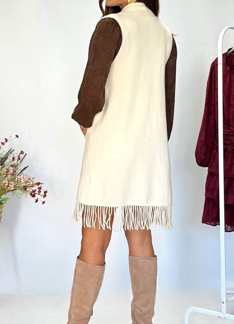 Chaleco de punto beige