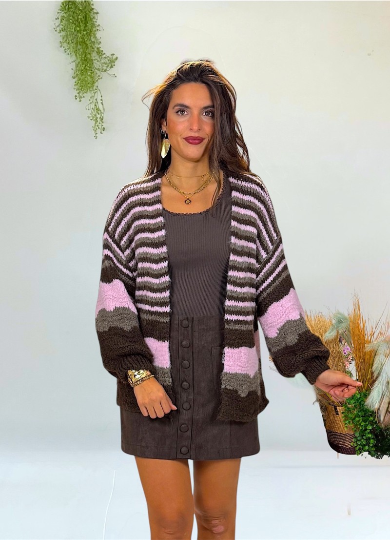 Chaqueta Helen marrón y rosa