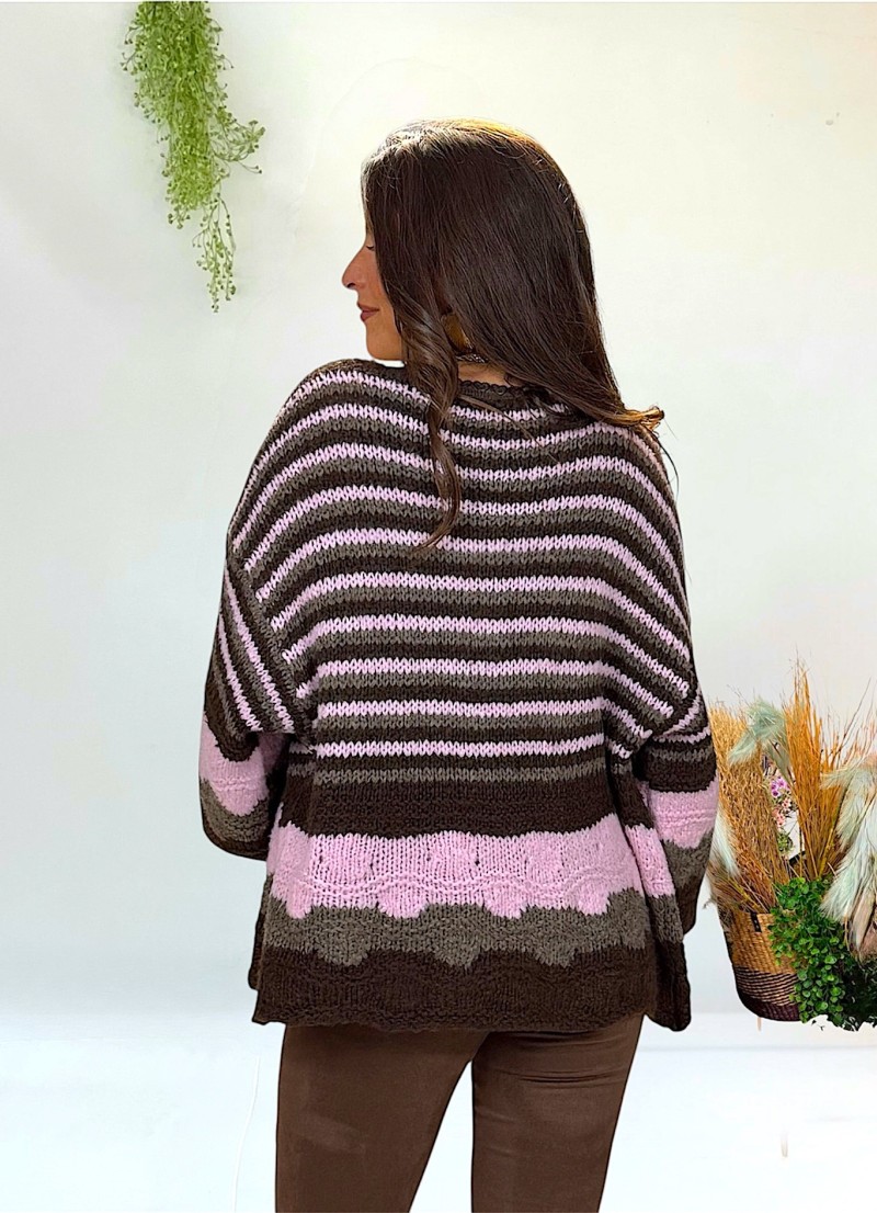 Chaqueta Helen marrón y rosa