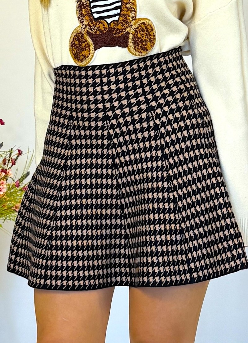 Falda Dania camel y negro