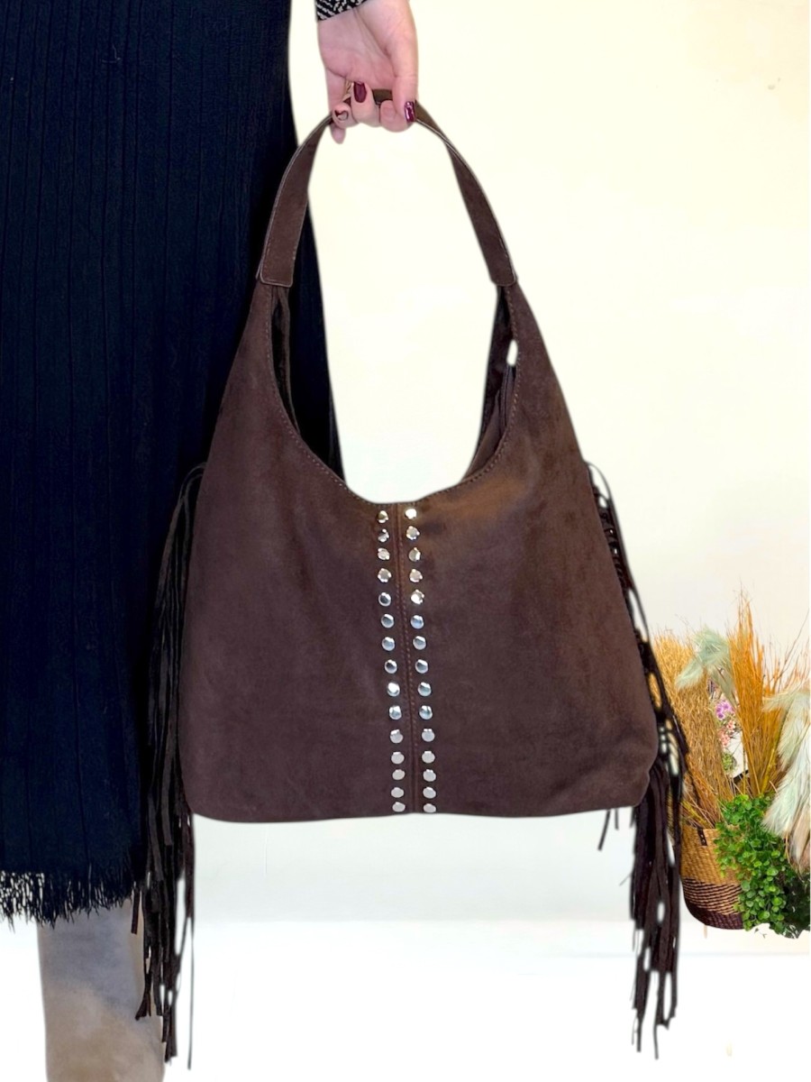 Bolso Fringes marrón chocolate