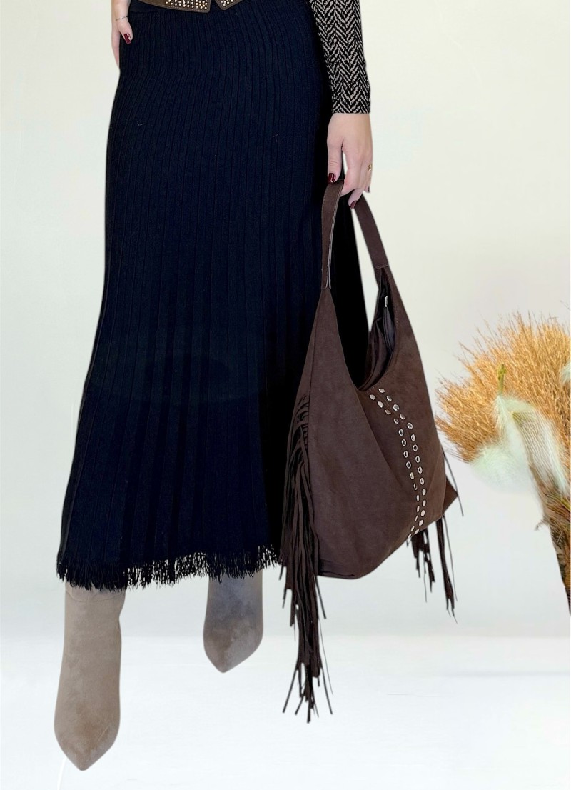 Bolso Fringes marrón chocolate