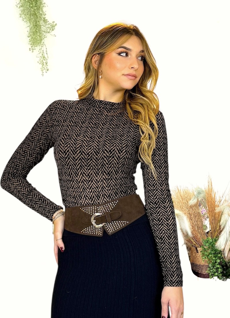 Body Tina camel y negro