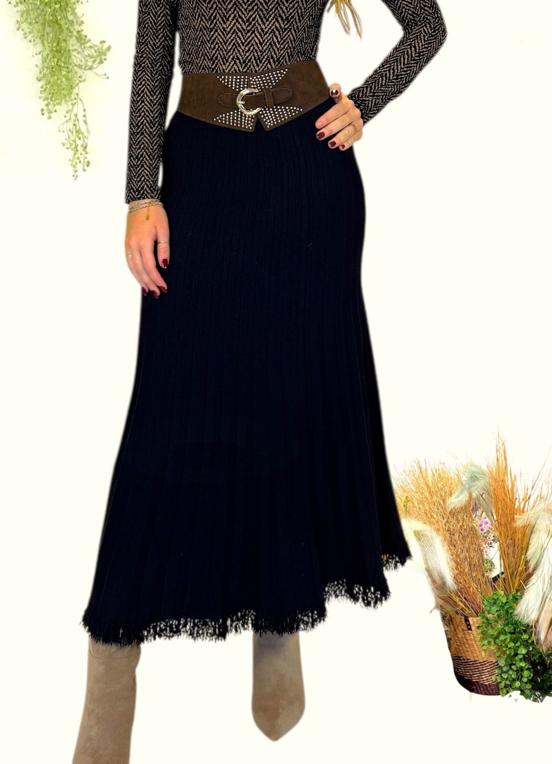 Falda de punto Dakota negra