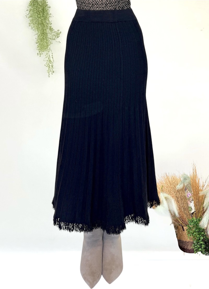 Falda de punto Dakota negra