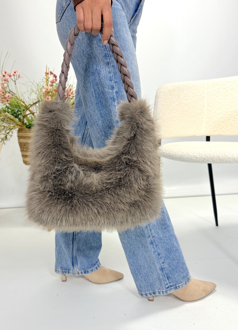 Bolso pelo taupe