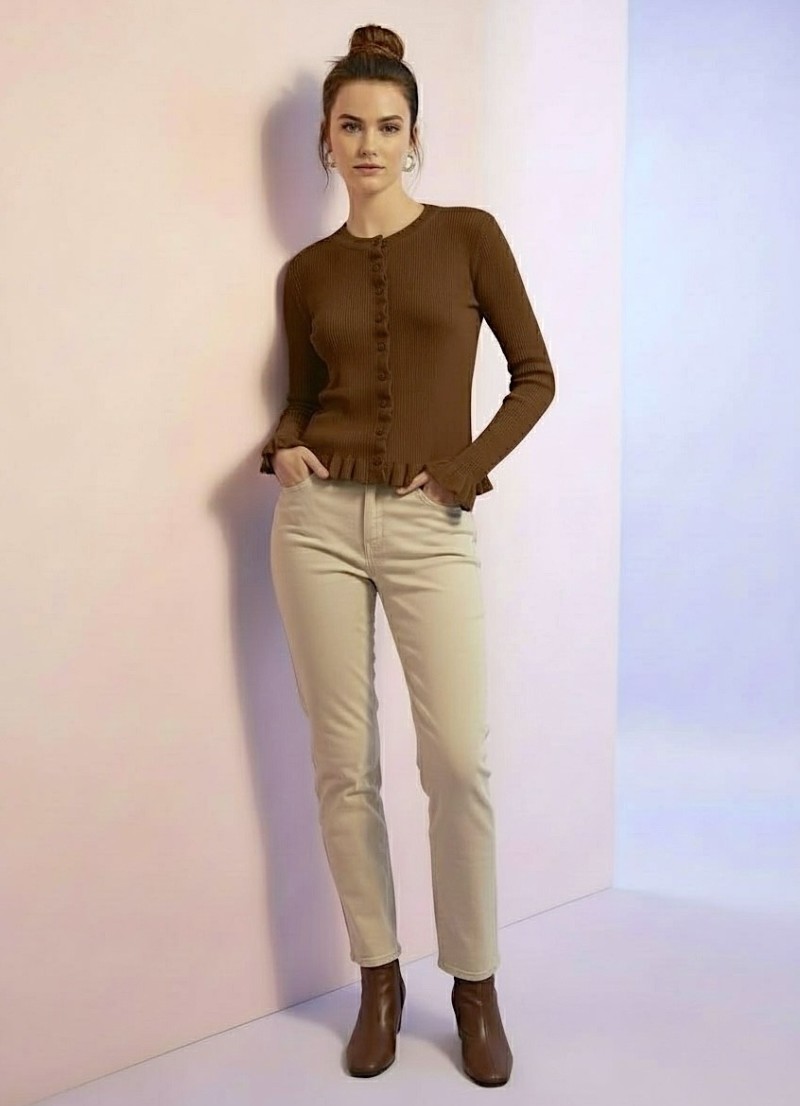 Jesey Volant marron chocolate