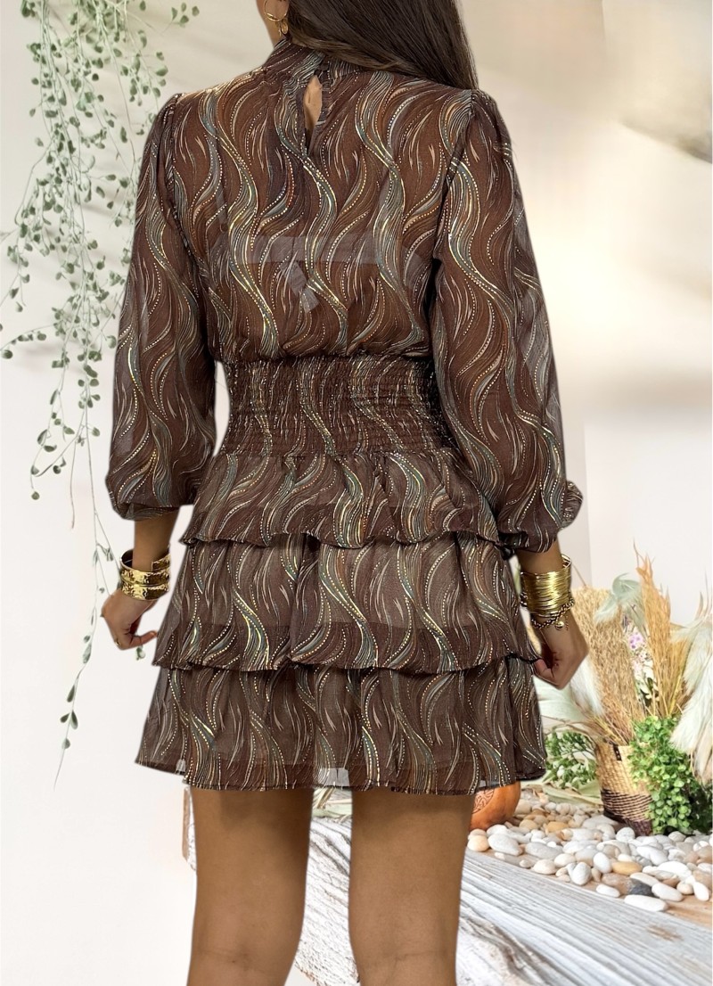 Vestido Kristen estampado marron