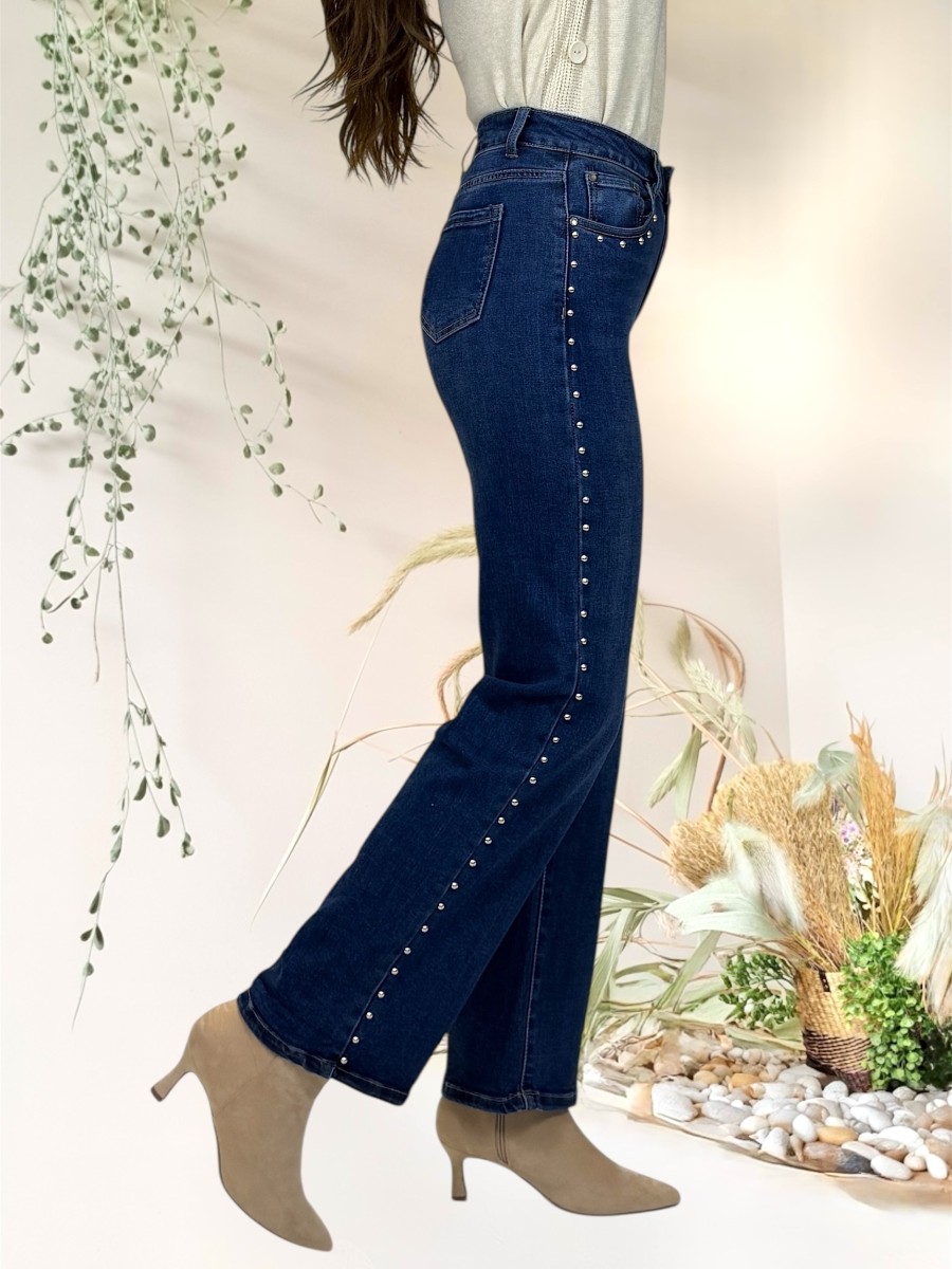 Pantalon vaquero tachas