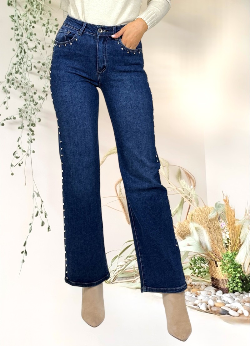 Pantalon vaquero tachas
