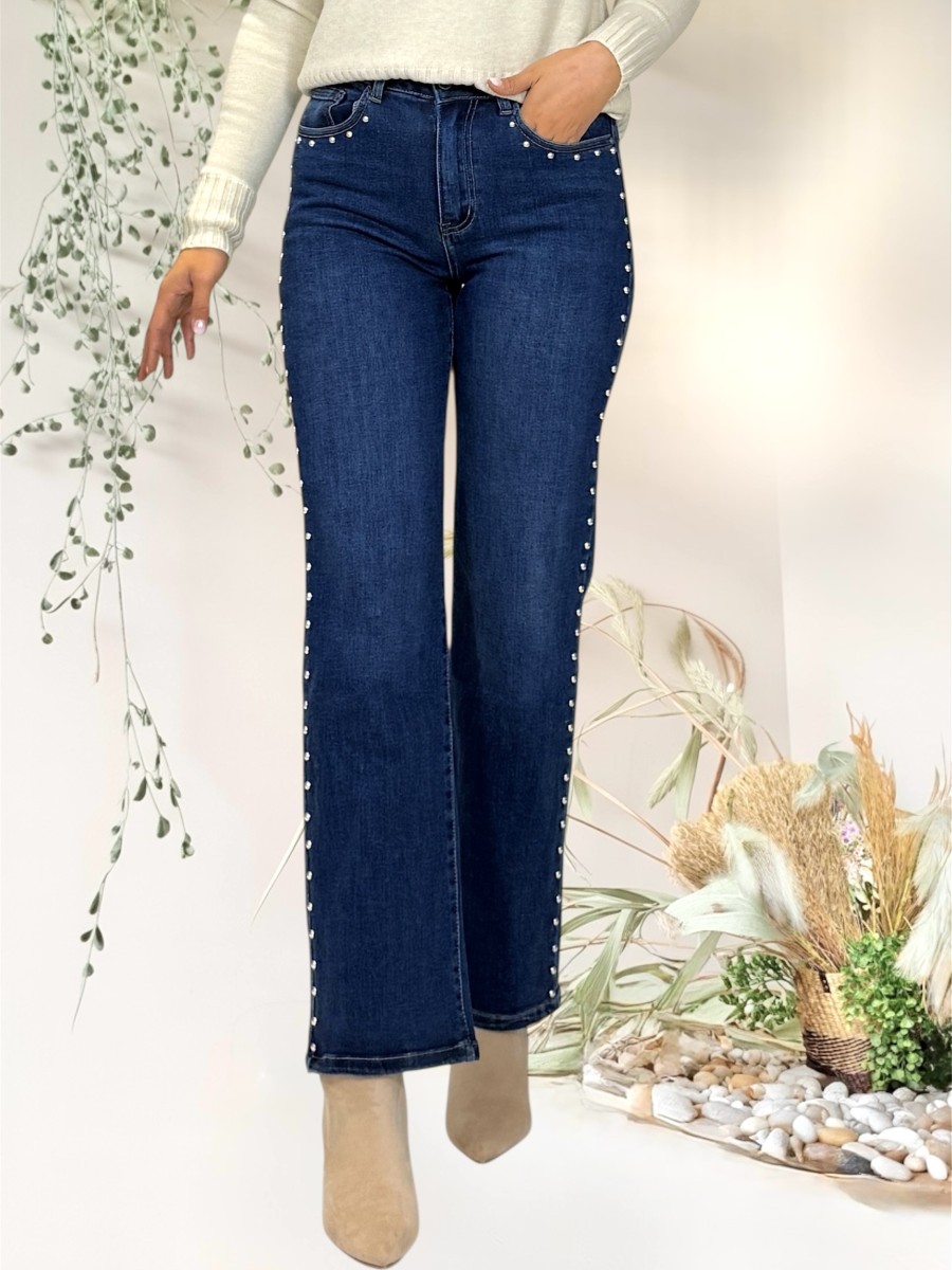 Pantalon vaquero tachas