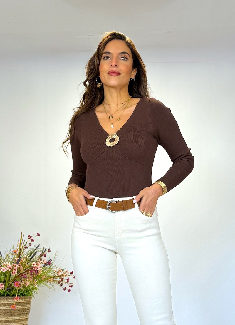 Jersey Fiore marrón