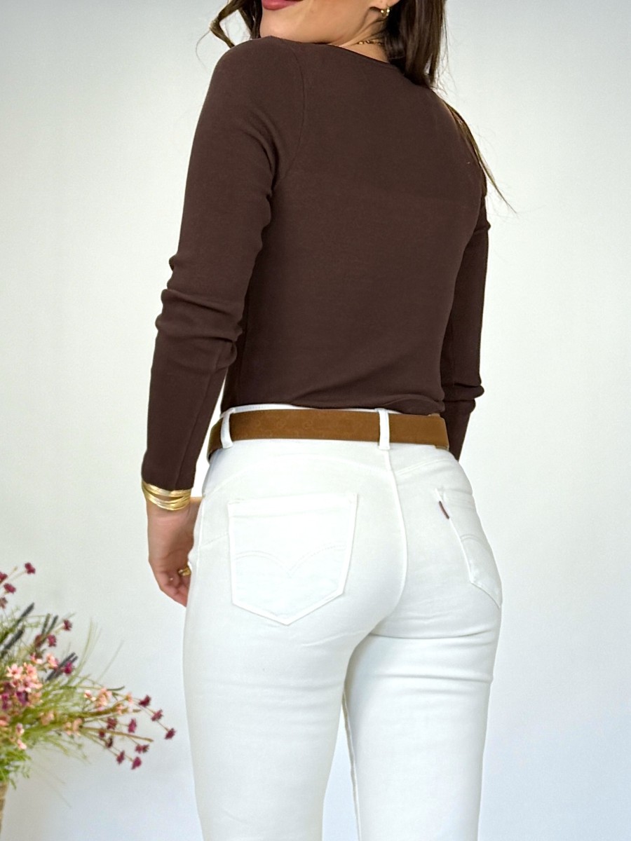 Jersey Fiore marrón