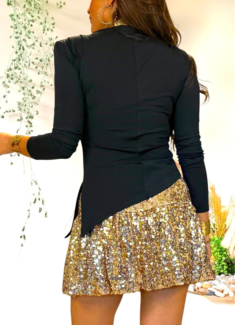 Top asimetrico negro