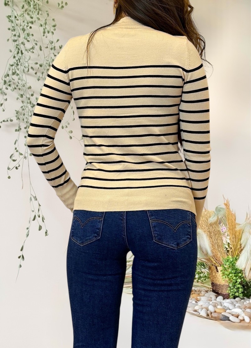 Jersey Sailor beige raya negra