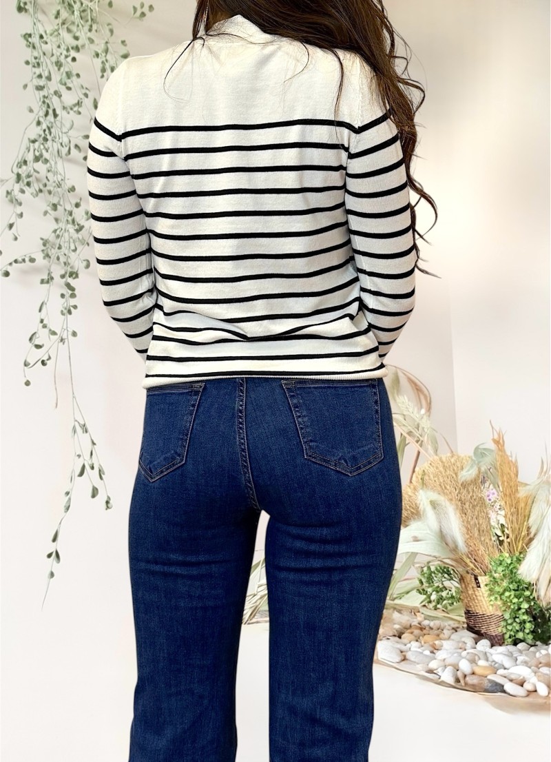 Jersey Sailor blanco raya negra