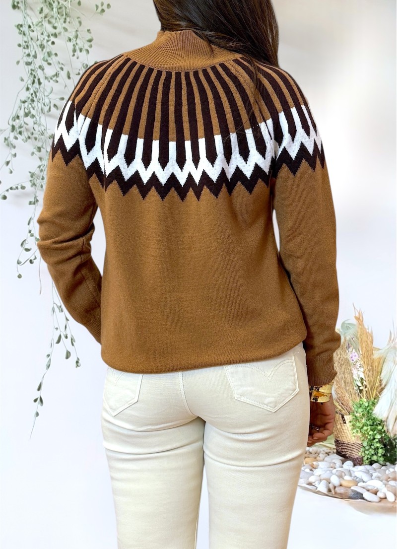 Jersey camel cenefas negras