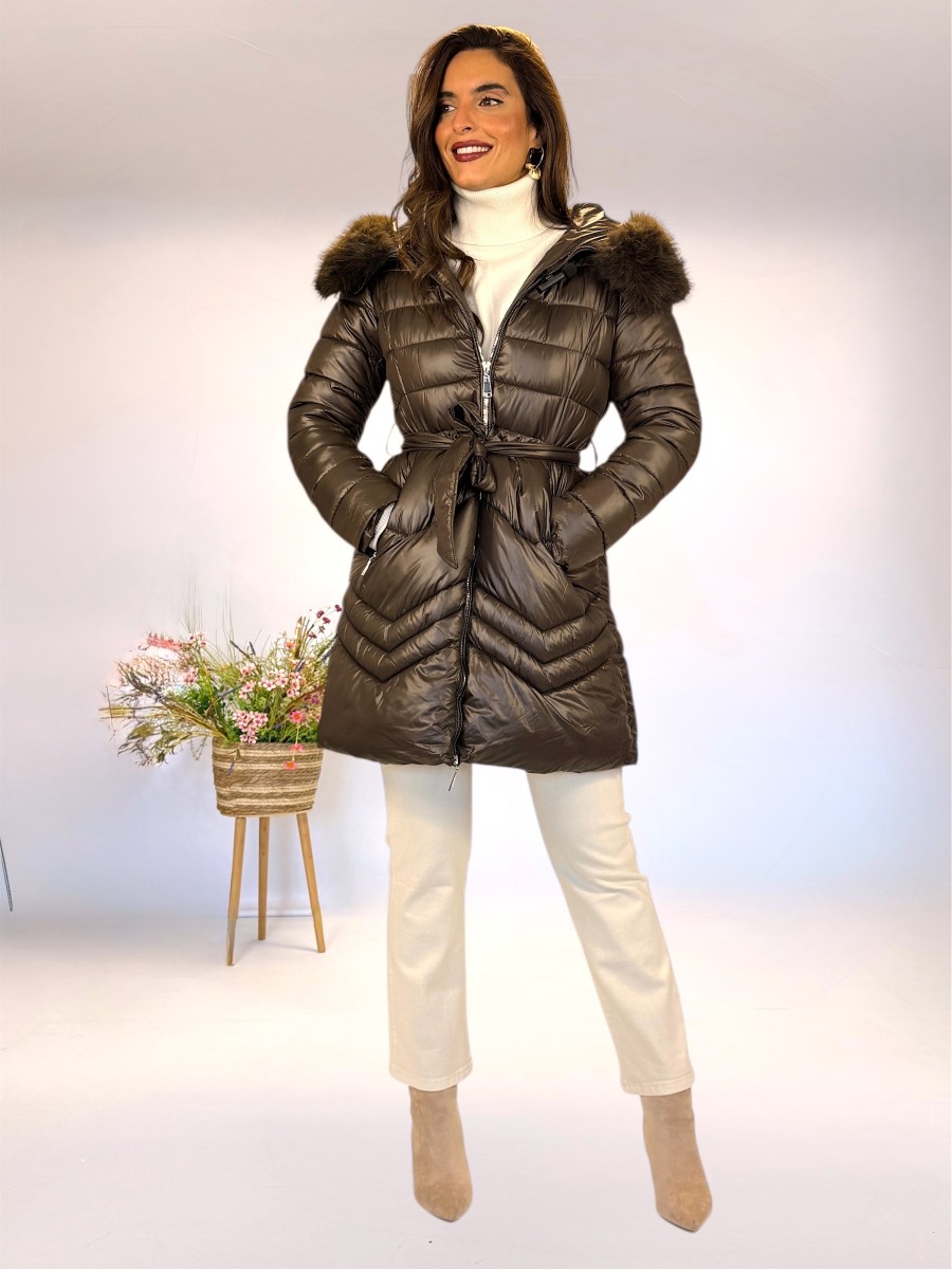 Abrigo acolchado Greta marron