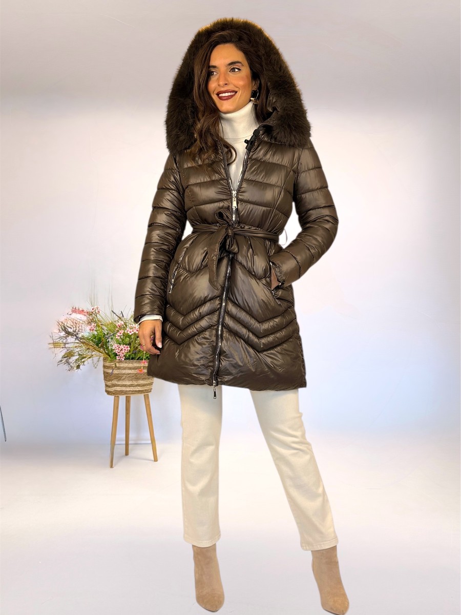 Abrigo acolchado Greta marron