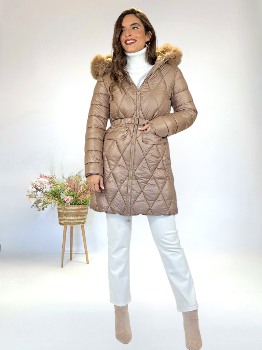 Abrigo acolchado Sofia camel