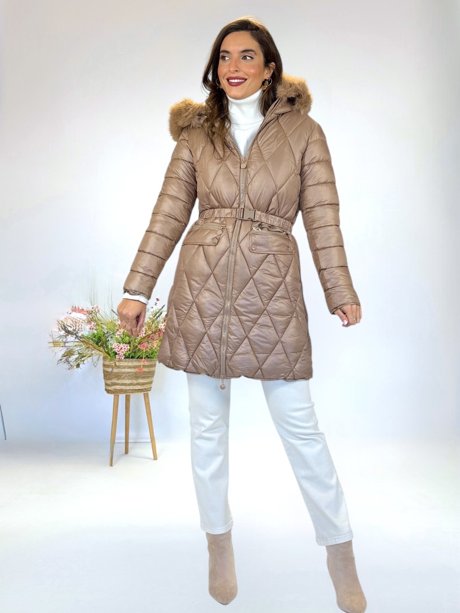 Abrigo acolchado Sofia camel