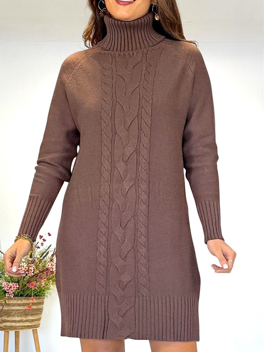 Vestido Trenzas marron