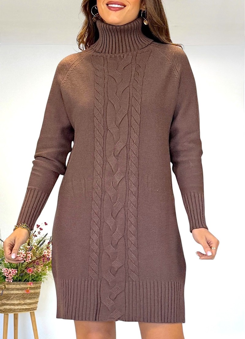 Vestido Trenzas marron