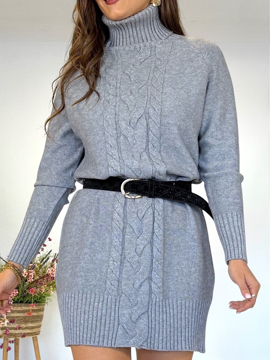Vestido Trenzas gris