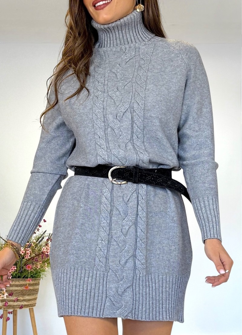 Vestido Trenzas gris