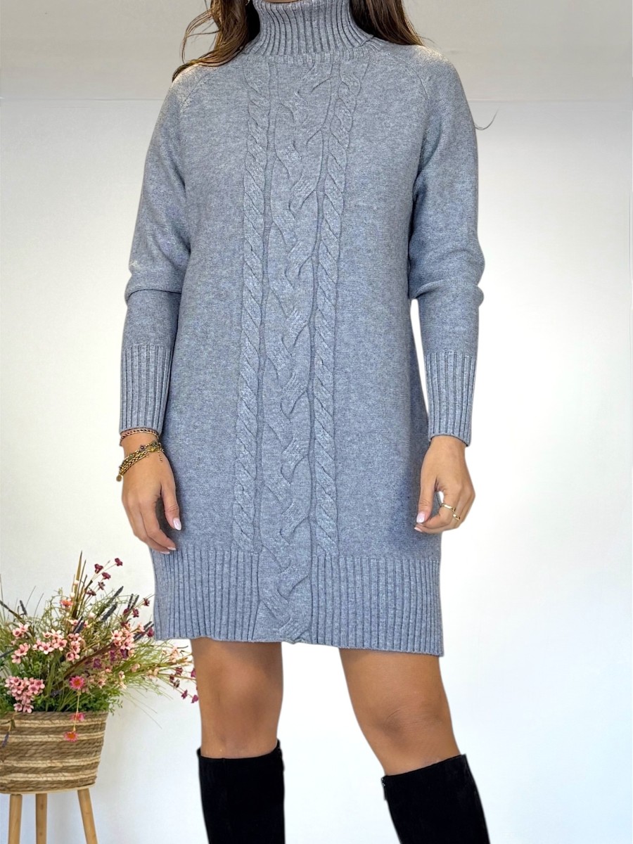 Vestido Trenzas gris