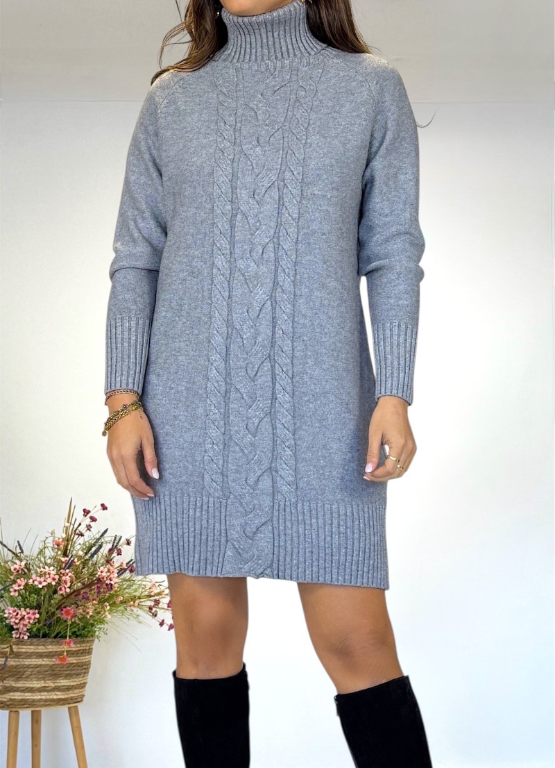 Vestido Trenzas gris