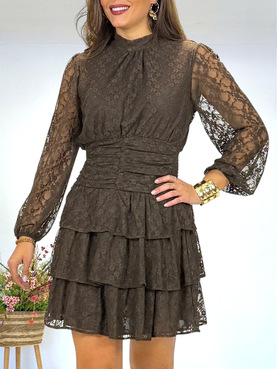 Vestido Kristen blonda marron