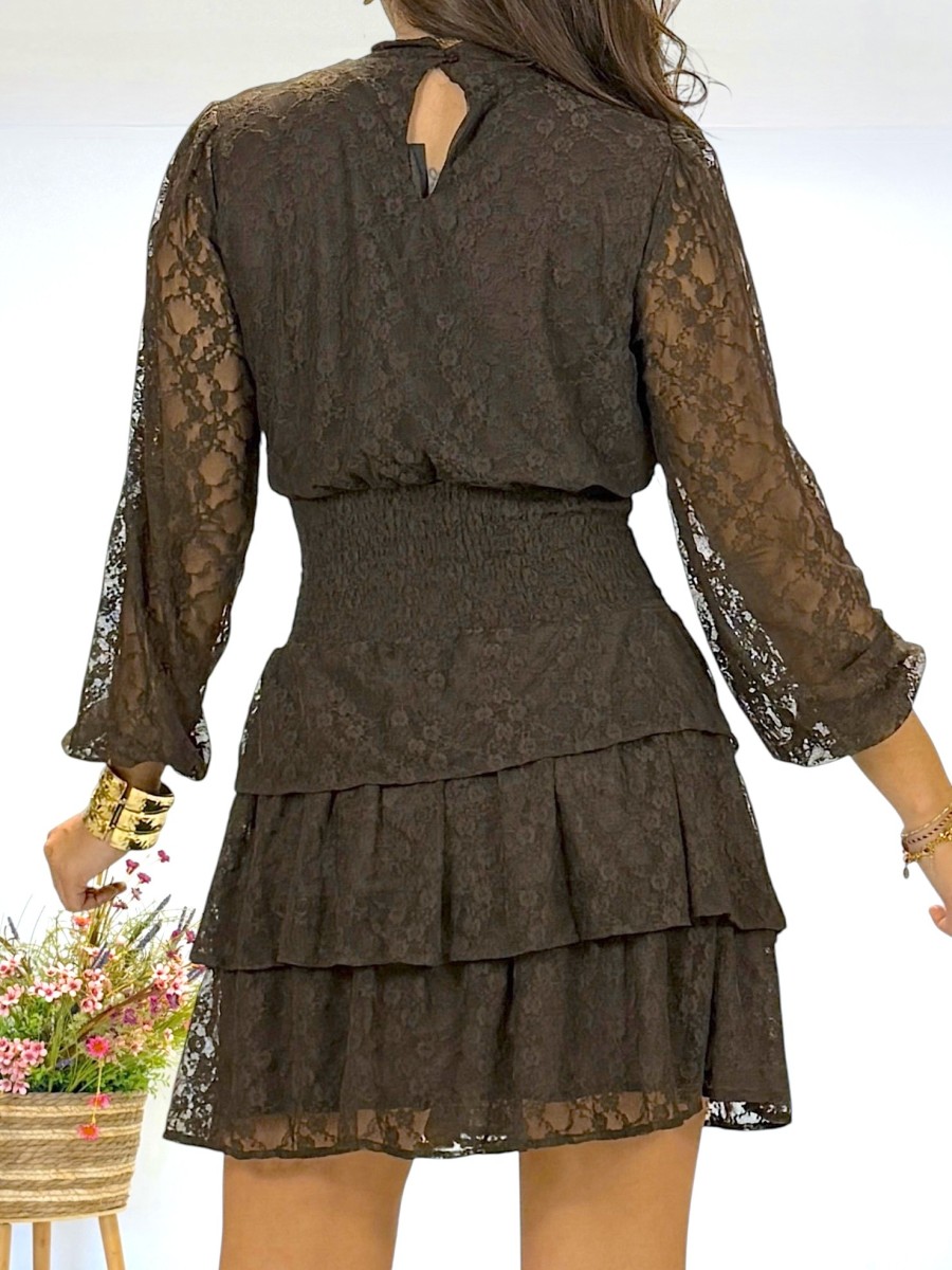 Vestido Kristen blonda marron