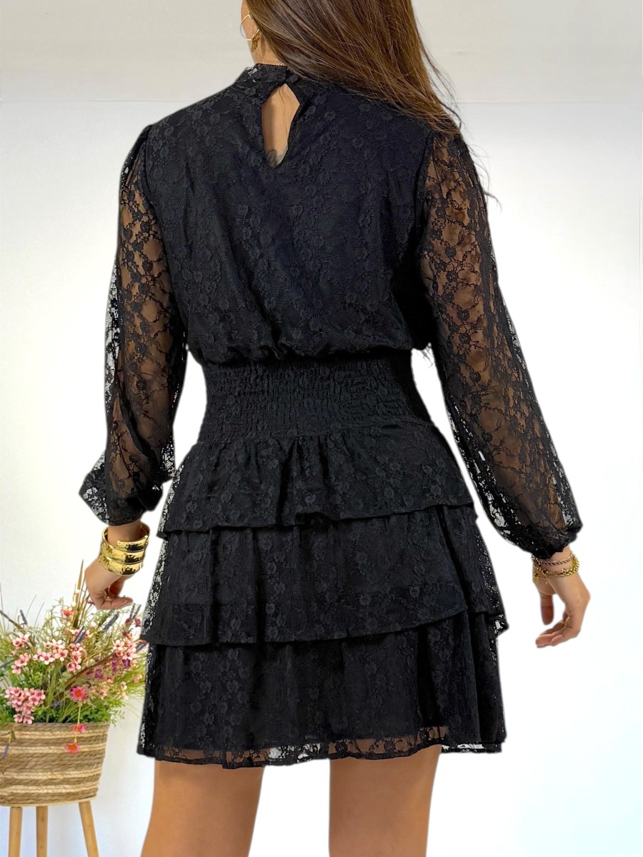 Vestido Kristen blonda negro