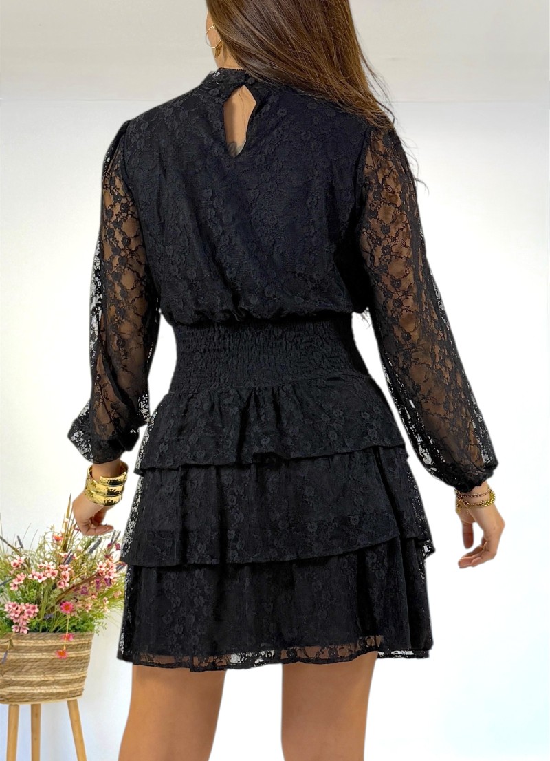 Vestido Kristen blonda negro