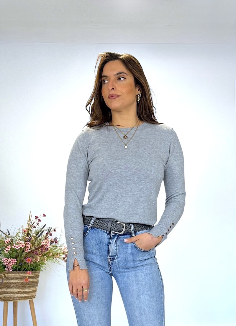 Jersey botones gris