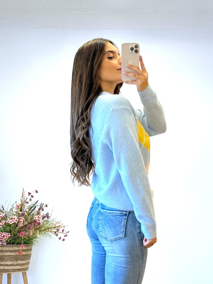 Jersey rombos fondo azul