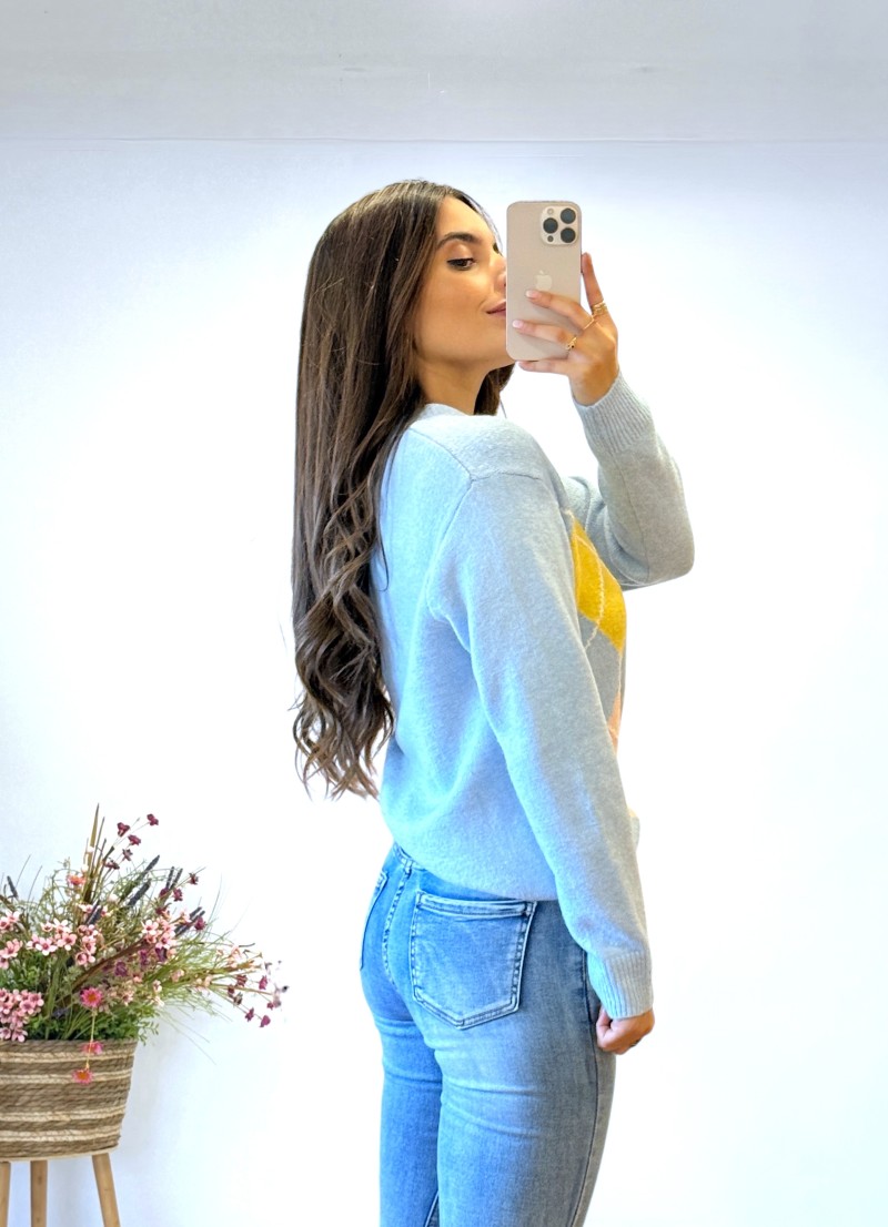 Jersey rombos fondo azul