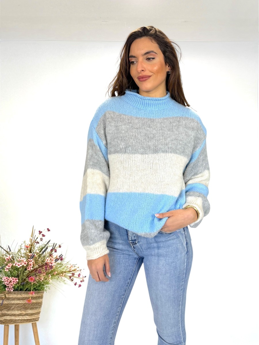 Jersey Ani celeste y gris