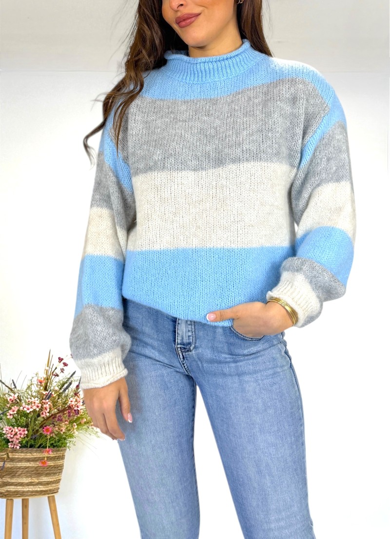 Jersey Ani celeste y gris